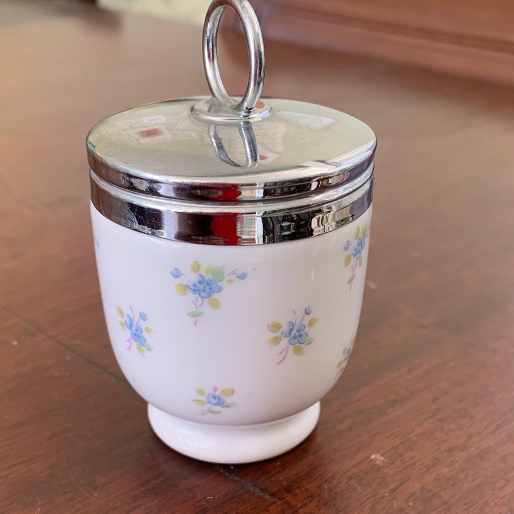 Royal Worcester Vintage Egg Coddler- Cottage Flowers pattern- rare